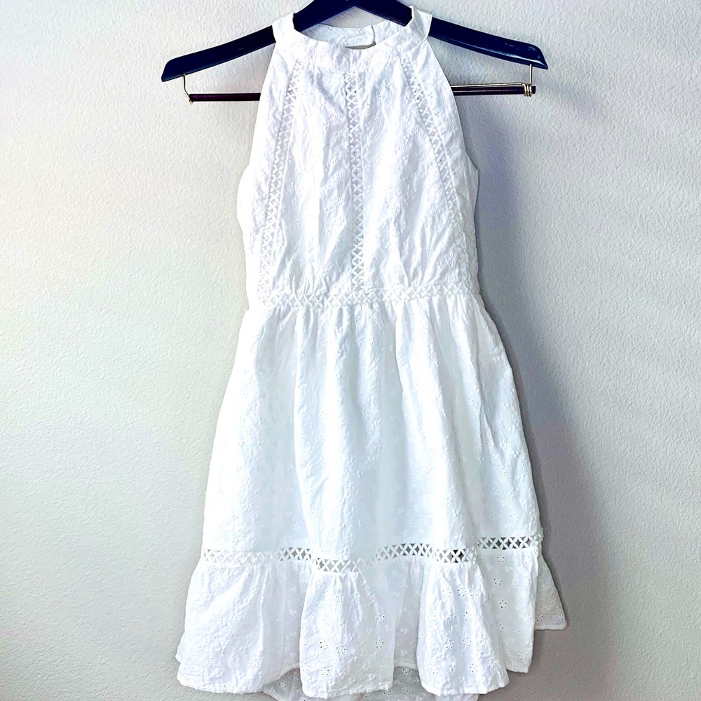 Anthropologie Sunday Mi Amor White Eyelet Dress Size L Wedding Beach Resort